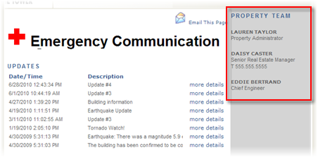 Emergency Communication Page