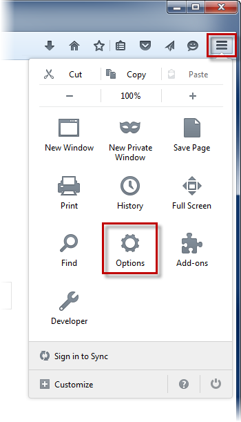Firefox Options Picture