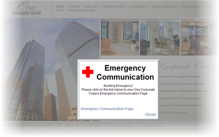 Emergency Communication Popup