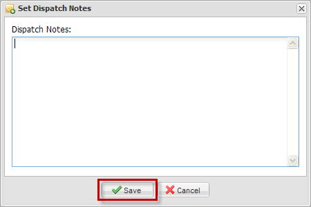 Dispatch Notes Screen Picture