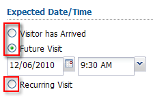 Visitor Security - Expected Date/Time